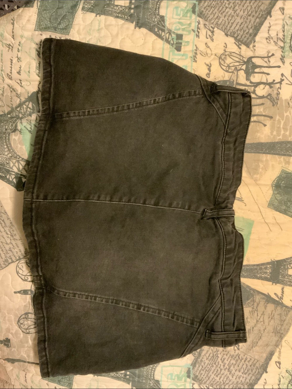 Black Studded Denim Mini Skort - Picture 3 of 3